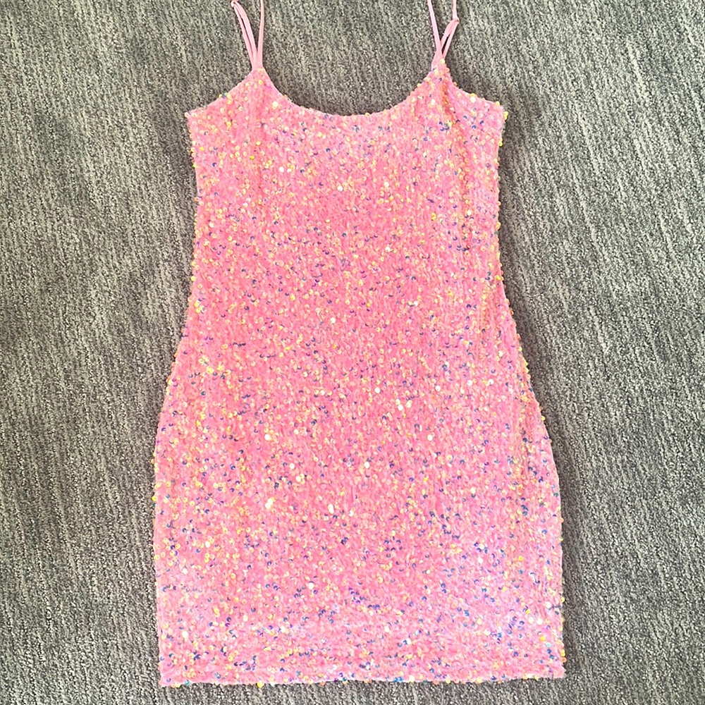 pink sparkly lucy and the sky dress